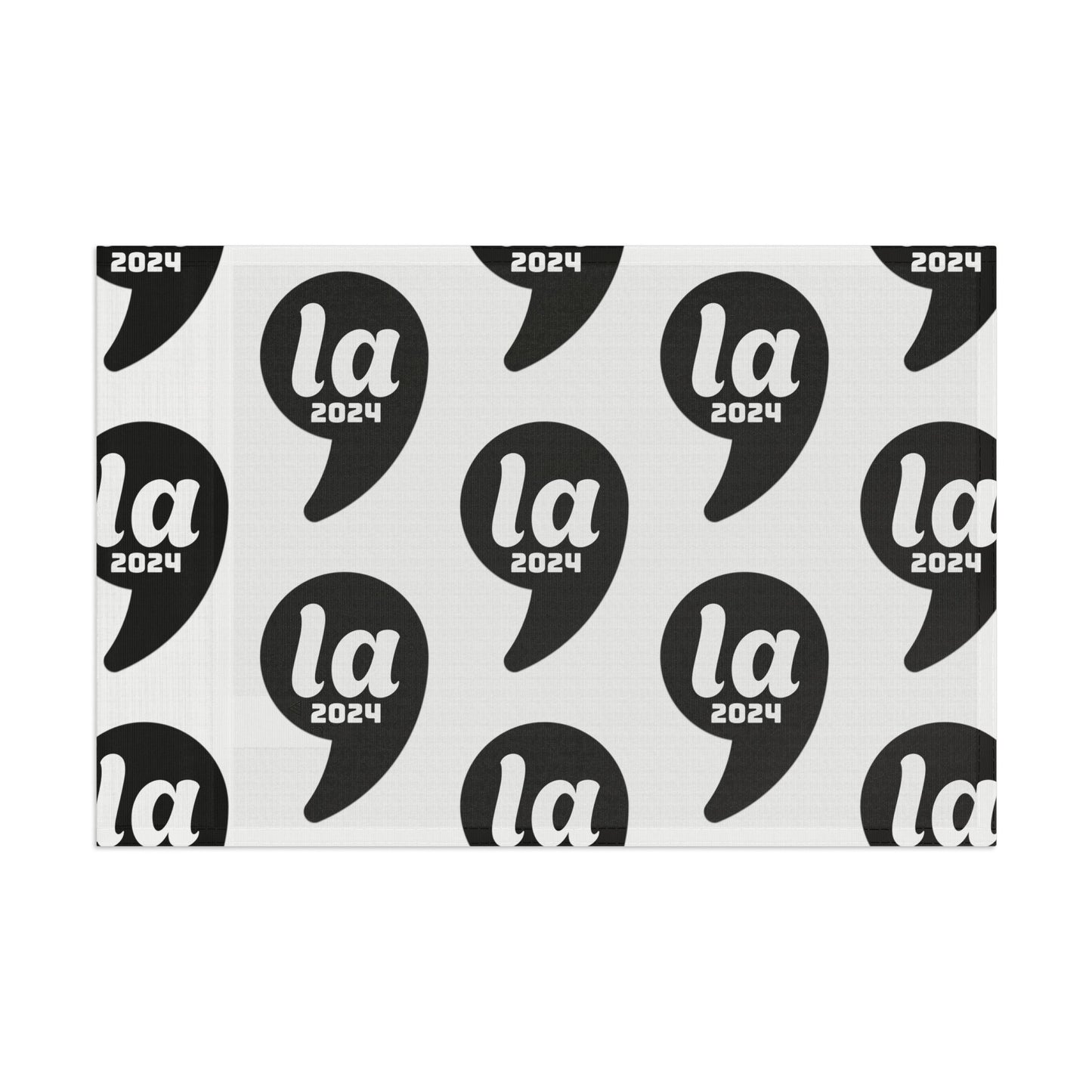 Kamala Harris 2024 for President Flag - Black on White