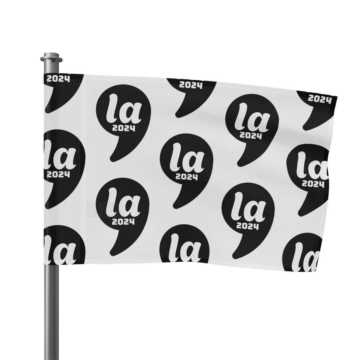 Kamala Harris 2024 for President Flag - Black on White