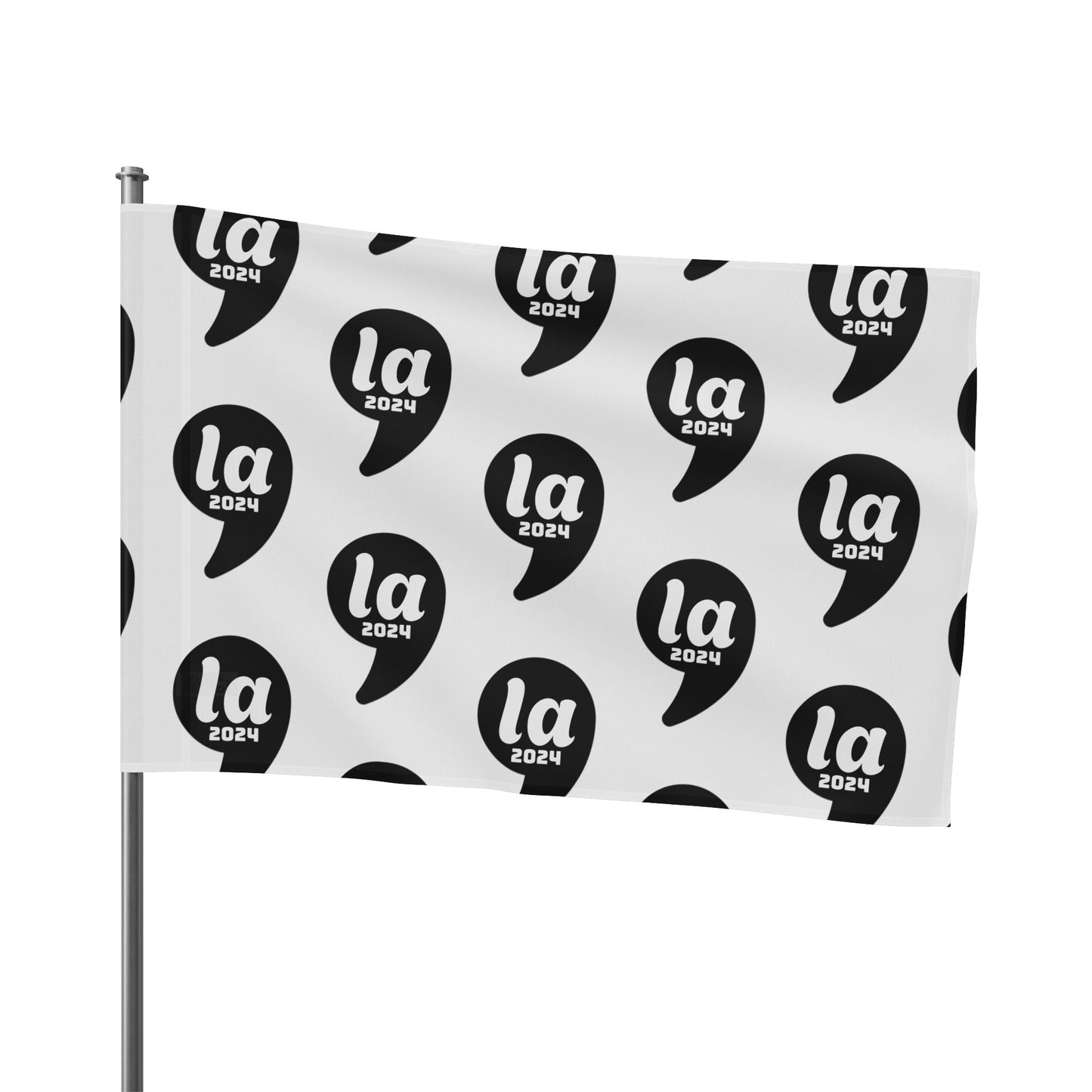 Kamala Harris 2024 for President Flag - Black on White