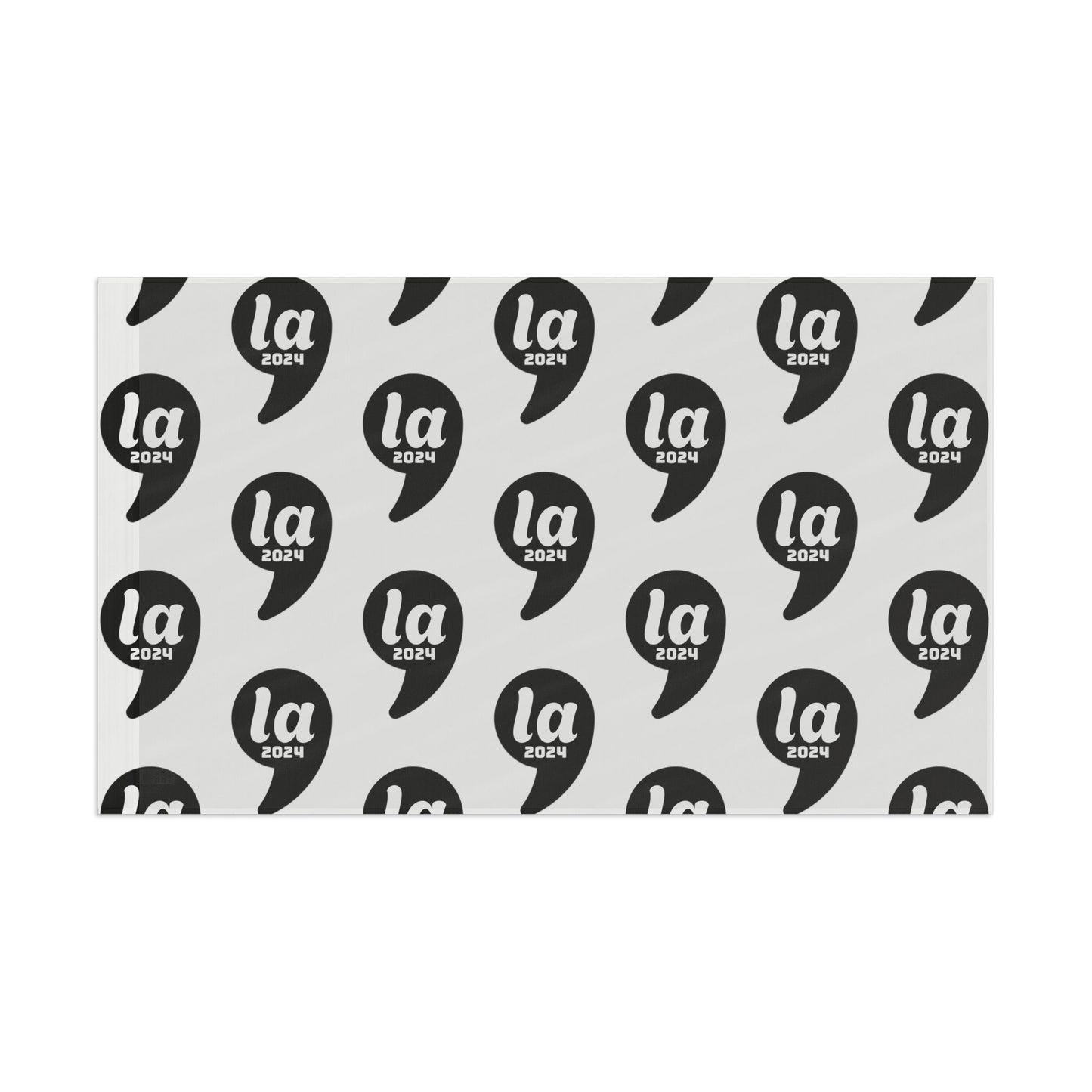 Kamala Harris 2024 for President Flag - Black on White