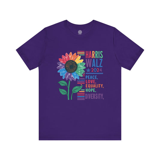 Harris Walz 2024 | Peace, Love, Equality, Hope, Diversity T-Shirt