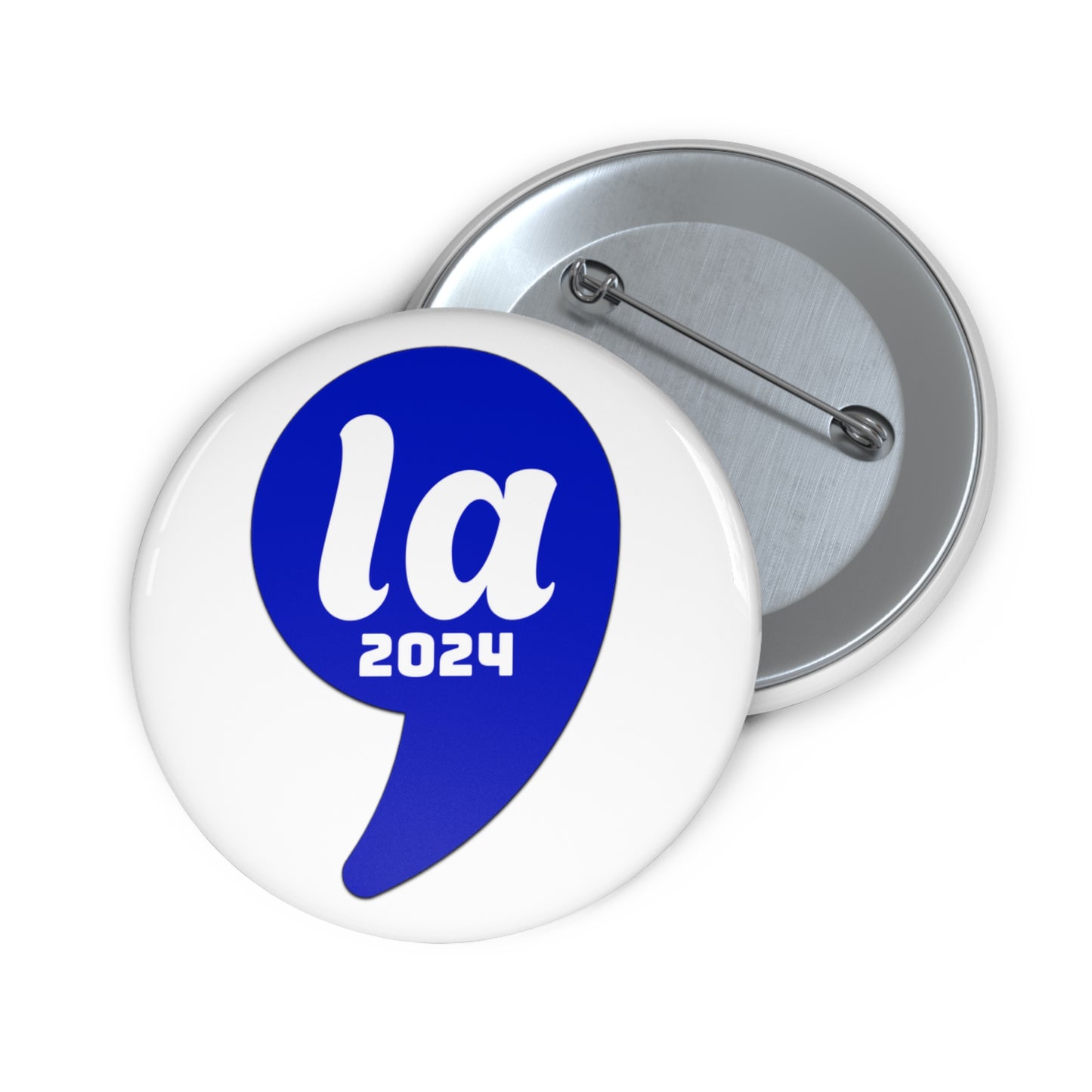 Kamala Harris for President 2024 Pin Button- Blue on White