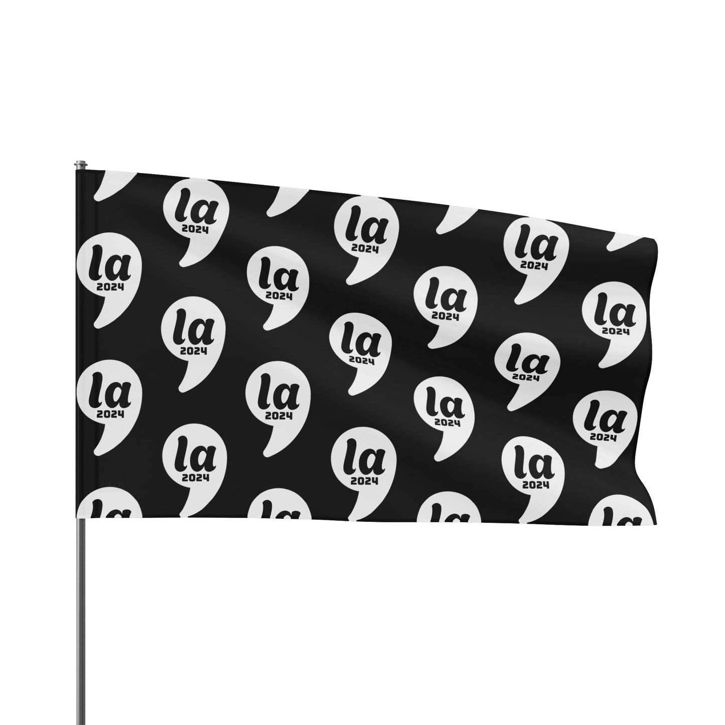 Kamala Harris 2024 for President Flag - White on Black