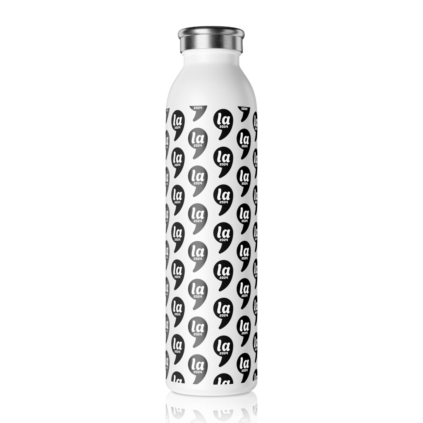 Kamala Harris for President 2024 Slim Water Bottle - Black on White