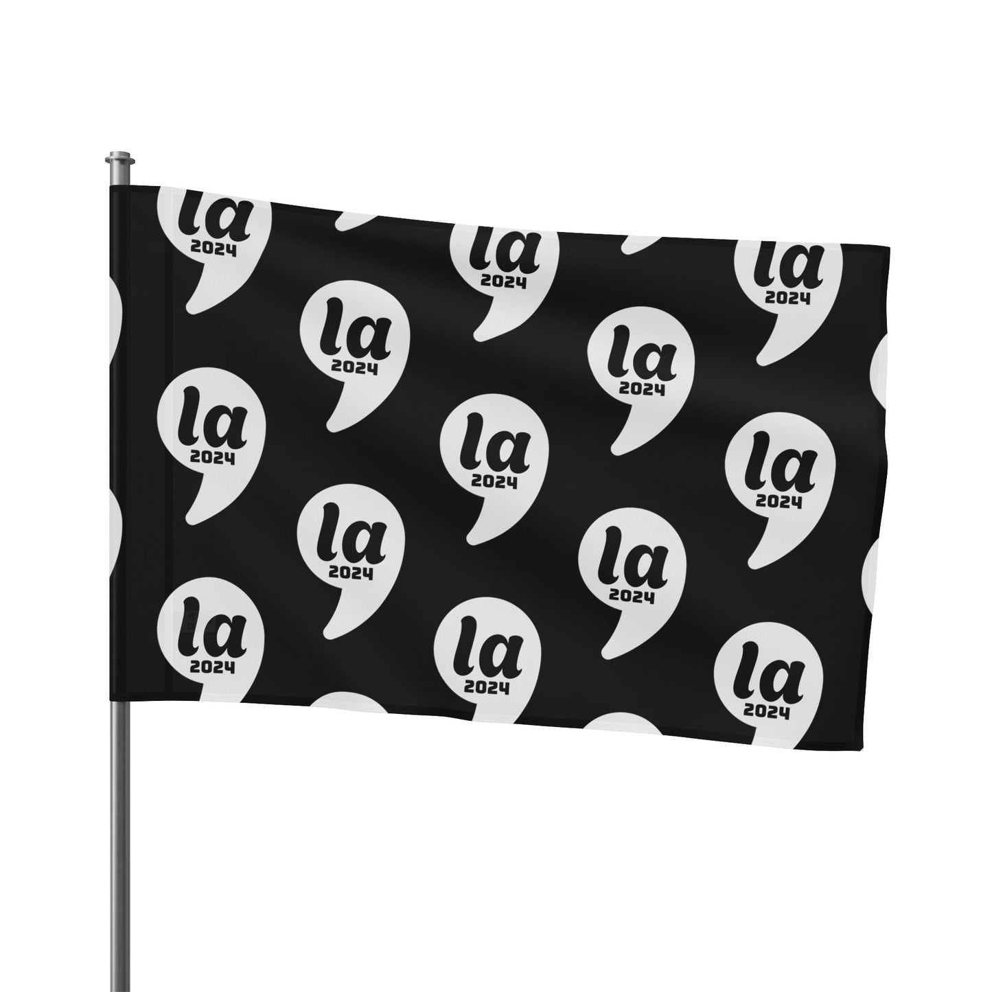 Kamala Harris 2024 for President Flag - White on Black