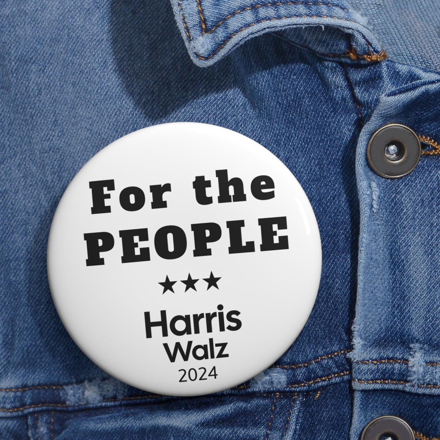 "For the People" Harris Walz 2024 Pinback Button: A Bold Statement for a Critical Election