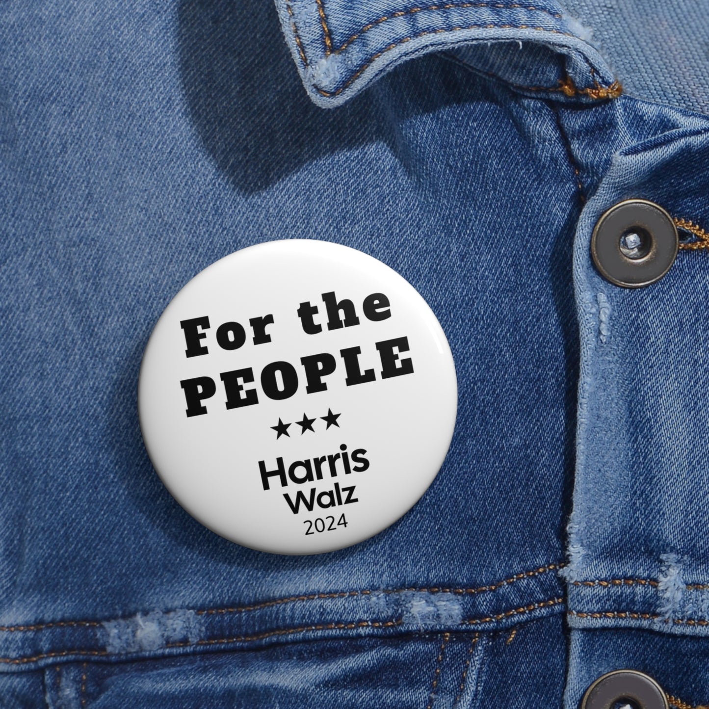 "For the People" Harris Walz 2024 Pinback Button: A Bold Statement for a Critical Election