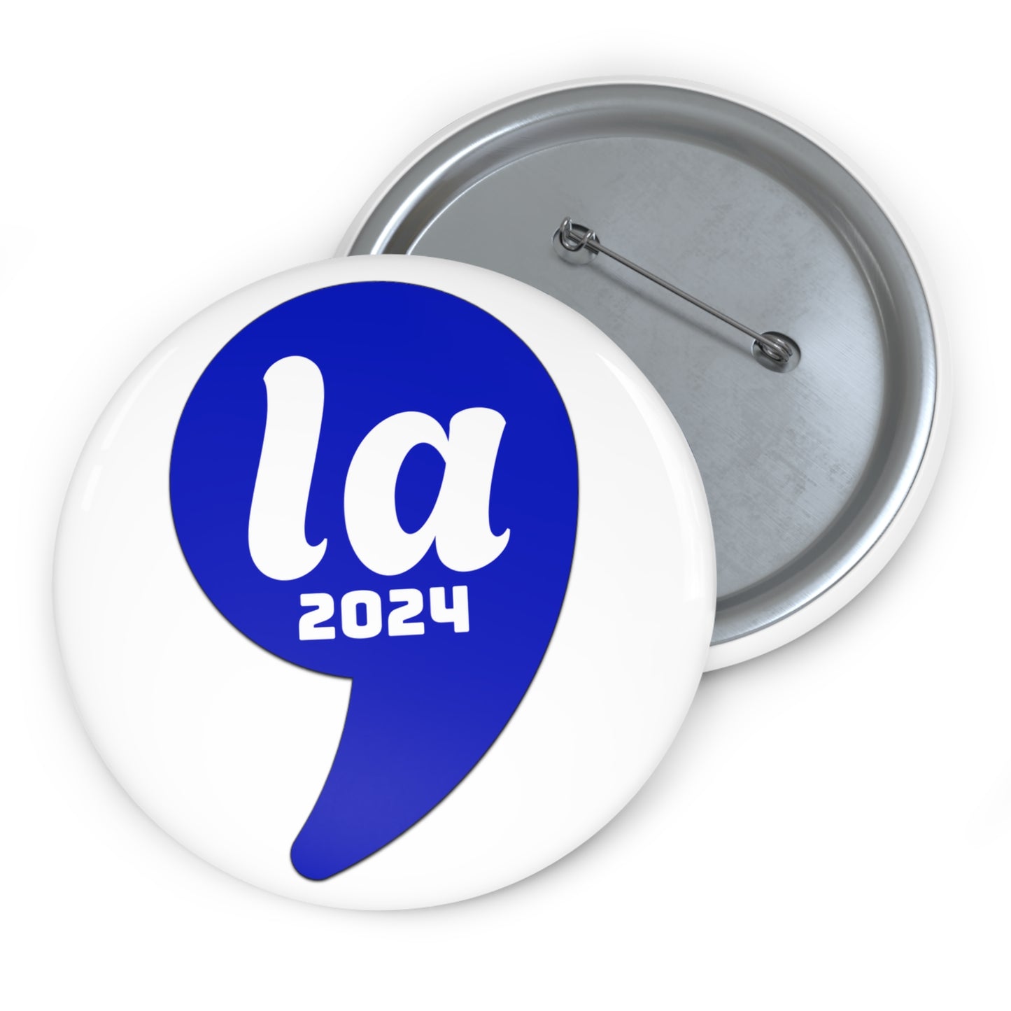 Kamala Harris for President 2024 Pin Button- Blue on White