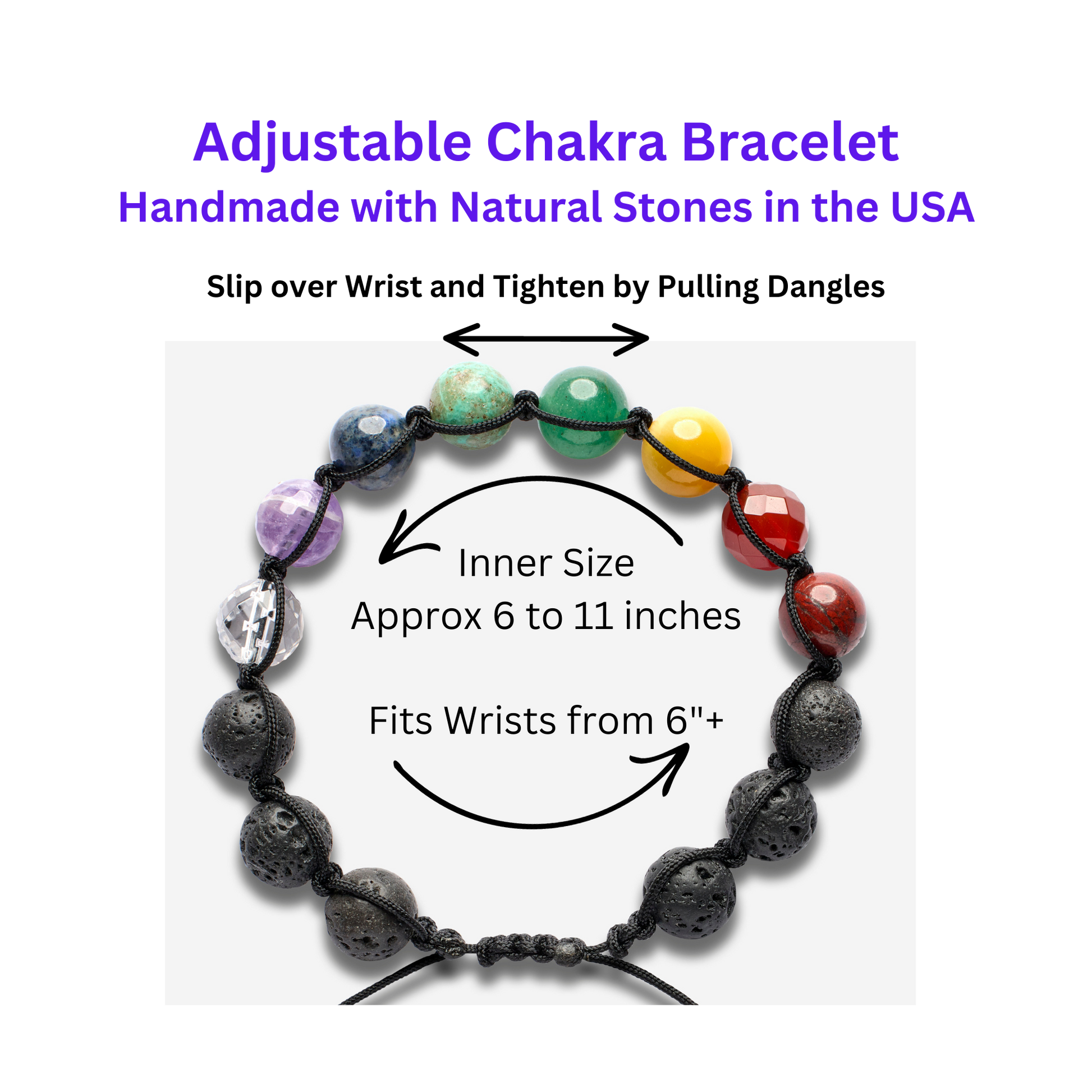 chakra bracelet dimensions